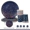 Rose Gold Party Decorations Serve 25, Blue Party Plates and Napkins Sets 175Pcs, Pink and Blue Birthday Plates, Navy Blue Plates for Wedding Briade Party Supplies